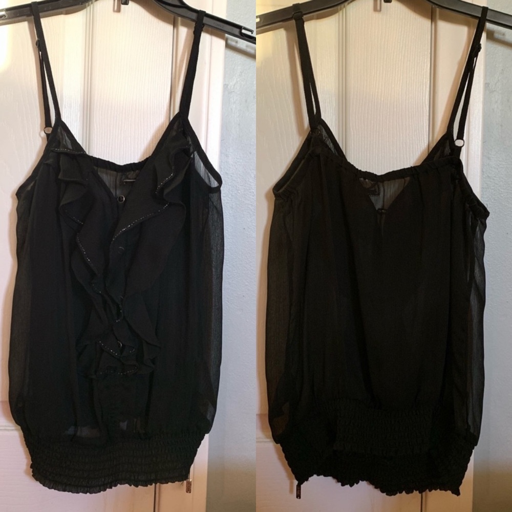 Guess Sheer Beaded Ruffle Cami - Picture 7 of 8